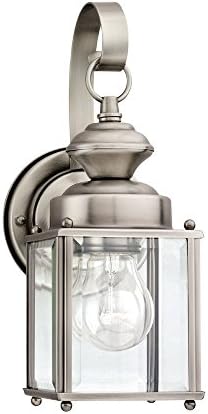Generation Lighting 8456-965 Jamestowne Outdoor Wall Lantern Outside Fixture, One - Light, Antique Brushed Nickel | Lumora