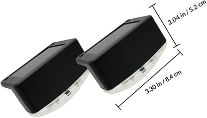 Zerodeko 4pcs Solar Powered LED Outdoor Stair Lights Waterproof Pathway Lamps Warm White Step Lighting for Garden Yard Deck
