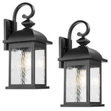FEMILA 21" Large Exterior Wall Light Fixtures, 2 Pack Anti-Rust Waterproof Outdoor Wall Lantern Porch Lights for Entryway, Patio, Garage, Doorway, Matte Black, 4FD54B2-2PK BK-WP