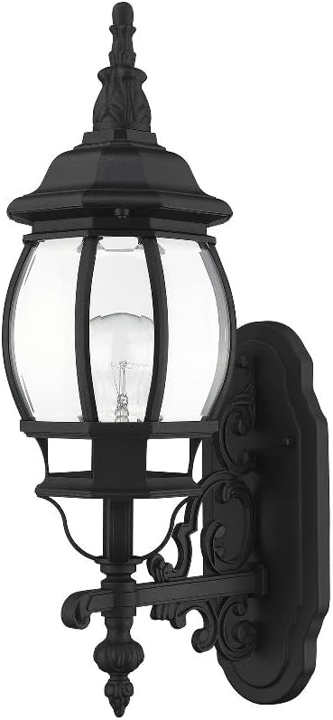Livex Lighting 7520-13 Frontenac Traditional 1-Light Outdoor Wall Lantern with Clear Beveled Glass Shades, 21" x 7" | Lumora
