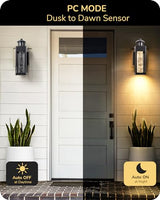EDISHINE Motion Sensor Dusk to Dawn Outdoor Wall Lights, LED Porch Lights