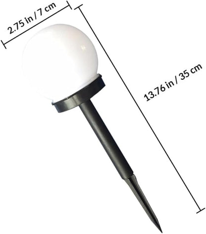 4pcs Solar Sphere Lights Outdoor – Warm Glow Solar Pathway Lighting with White Crackle Globe Design, Weatherproof Garden LED Lawn Lamps for Yard Decor