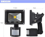 10W Motion Sensor Flood Light Daylight White Light 80W Halogen Bulb Equivalent[NO Plug]