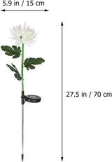 2Pcs LED Solar Garden Lights Flower Shape Ground Stake Decorative Yard Lighting Pink White for Lawn Patio Outdoor | Lumora