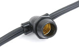 Novelty Lights 25 Feet Heavy Duty Light String with 25 in-Line E12 Sockets, Black - Outdoor Security Flood Light | Lumora