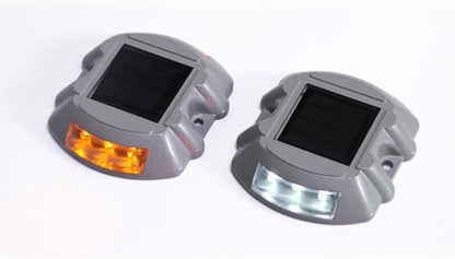 Waterproof LED Solar Deck Lights, 1 Pack Warning Step Lights Durable Driveway Dock Lights, Solar Driveway Marker Lights for Decor Step Pathway Backyard Garden (1, White Always on)