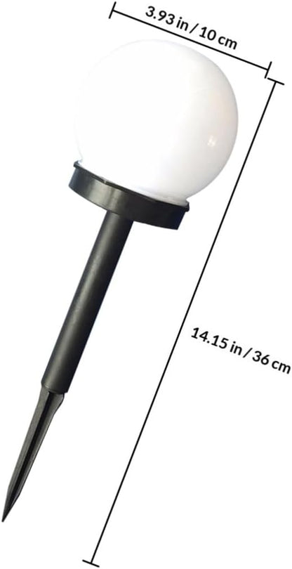 4pcs White Bubble Shaped Solar Path Lights Outdoor Garden LED Lawn Globe Lights Waterproof Solar Energy Landscape Lighting for Yard Walkway