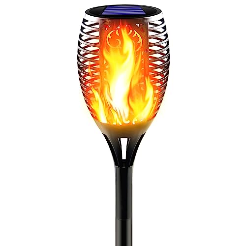 Flickering Flame Solar Tiki Torches, Super Large Torch Lights