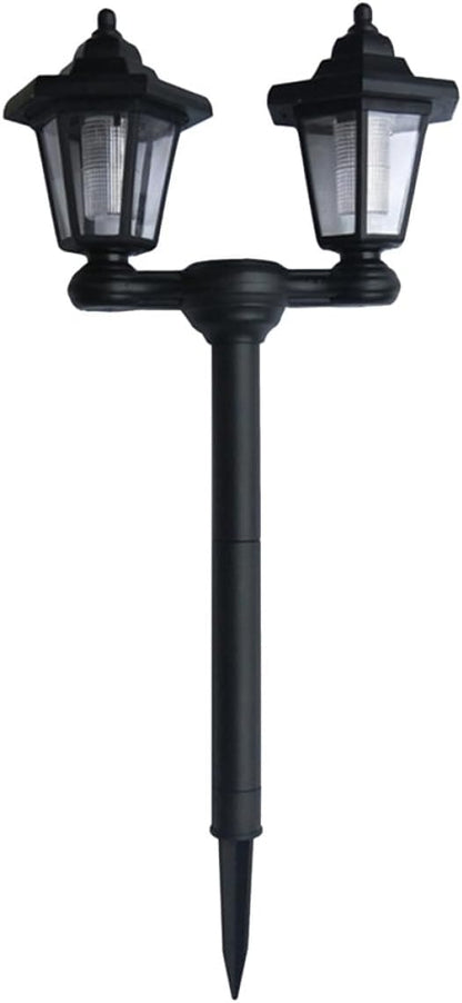 Solar Dual-Head Hexagonal Lawn Ground Plug Light Waterproof Solar Garden Path Light for Outdoor Landscape for Patio and Yard Decor