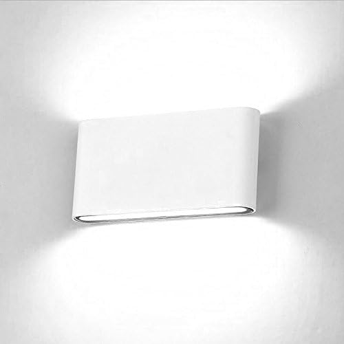 12W LED Outdoor Exterior Wall Sconces Step Down Light Fixture Lamp White Finish Cool White | Lumora