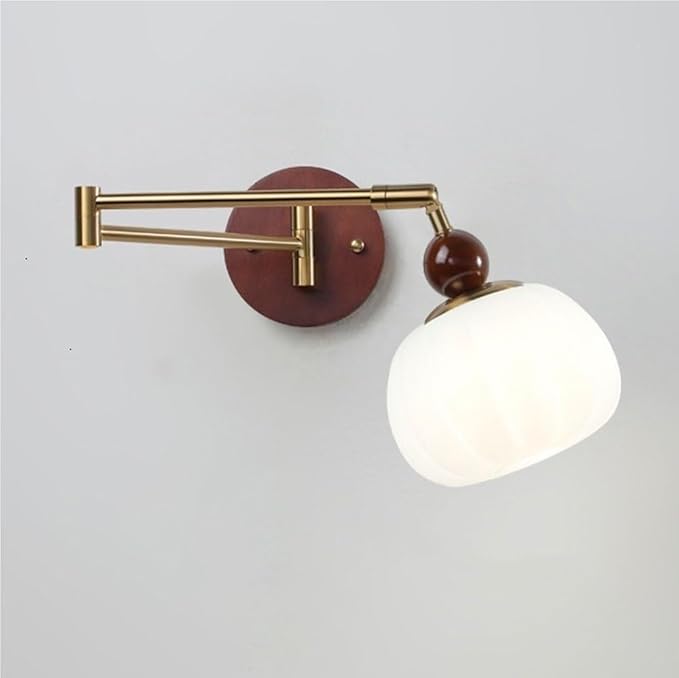 Plug-in Wall Sconce, Mid Century Swing Arm Lamp, Vintage Light with Pull Chain, Farmhouse Mount Light(Hardwired)
