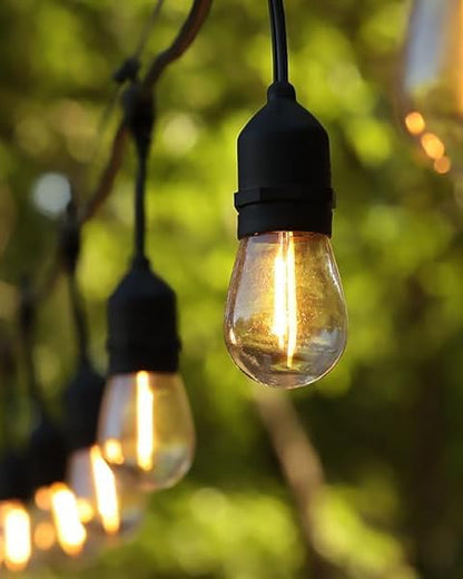 BRIMAX 2W Outdoor String Lights 25FT,Patio Lights Commercial Grade with 8+1 S14 LED Bulbs Shatterproof Waterproof,2700K Warm White E26 Dimmable for Balcony Gazebo Porch Fence Garden Camping