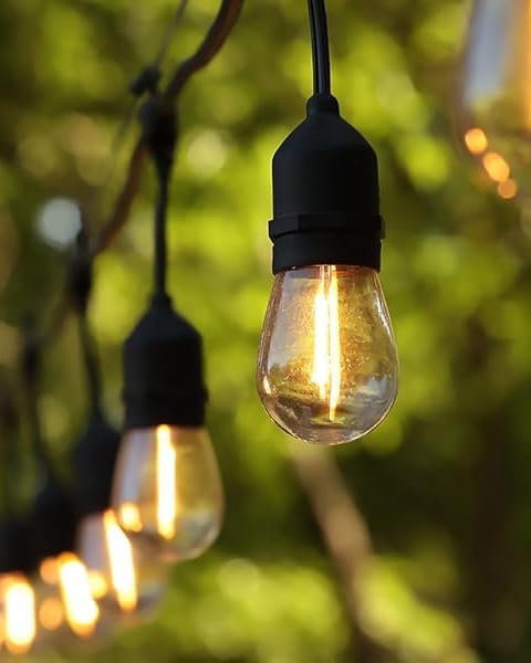 BRIMAX 2W Outdoor String Lights 25FT,Patio Lights Commercial Grade with 8+1 S14 LED Bulbs Shatterproof Waterproof,2700K Warm White E26 Dimmable for Balcony Gazebo Porch Fence Garden Camping