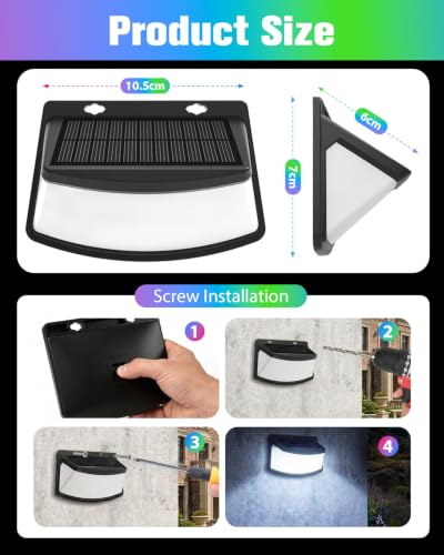 Aootek
Solar
Lights
Outdoor,
RGB,
6
Pack