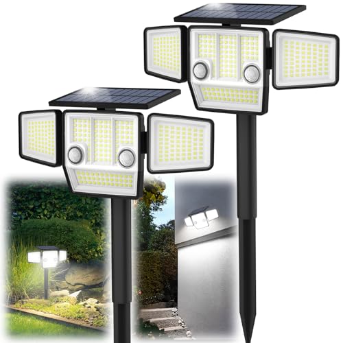 Solar Lights Outdoor, Motion Sensor Outdoor Lights with Stakes