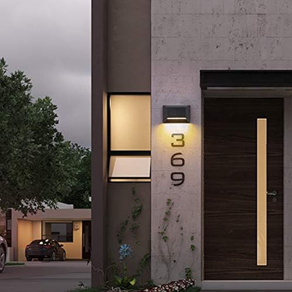 6W LED Outdoor/Indoor External Wall Sconces Light Waterproof Fixture Door Gate Step Stair Surface Mount Lamp Black Warm White