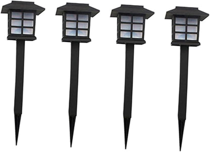 NUOBESTY 5pcs Solar Ground Lamp Outdoor Solar Pathway Lights Landscape Black Warm Light for Garden Driveway