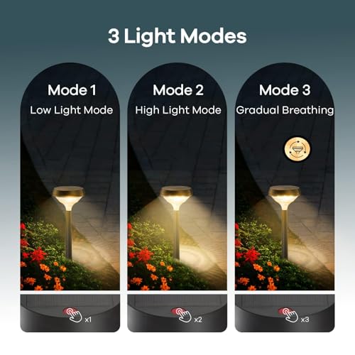 Linkind Solar Lights Outdoor 2 Pack, Solar Pathway Lights Warm White