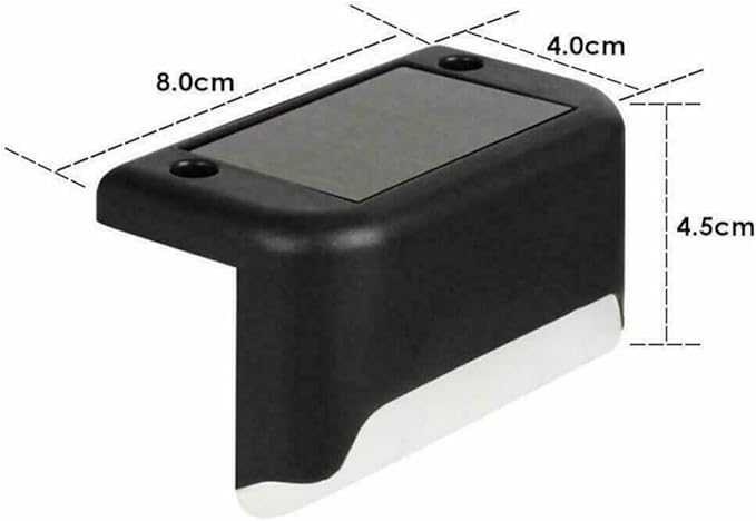 anso 4pcs LED Solar Deck Lights Waterproof Outdoor Gardens Pathway Lamps Fences Ladder Light (4pcs Black) | Lumora