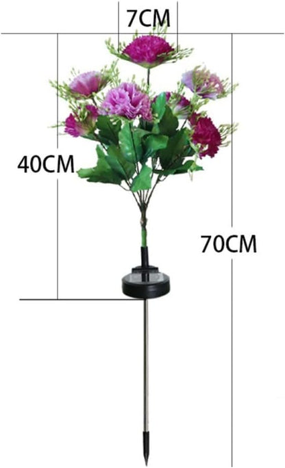 2 Pack Solar Garden Lights IP65 Waterproof LED Stakes 70cm Outdoor Decorative Lighting for Patio Path Lawn Balcony Fence(Purple)