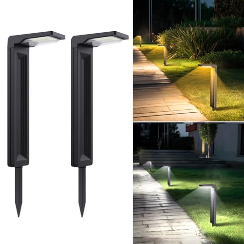 Sunvivo Elegant Solar Pathway Lights,2 Modes(Cool White/Warm White)-2Pack