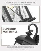 FEMILA 21" Large Exterior Wall Light Fixtures, Anti-Rust Waterproof Outdoor Wall Lantern Porch Lights for Entryway, Patio, Garage, Doorway, Matte Black, 4FD54B2 BK-SD
