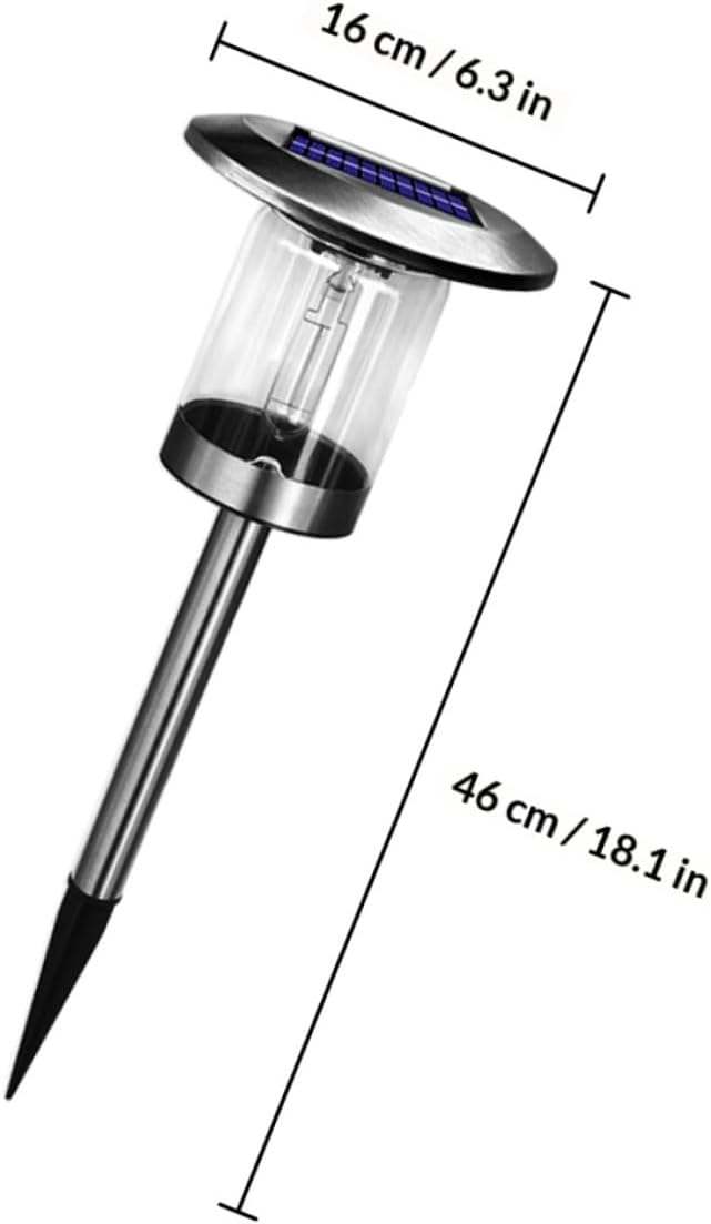 Toyvian Solar Garden Lights Outdoor Stainless Steel Tungsten Filament Lawn Path Lights Solar Powered Yard Lamp for Patio Landscape Lighting