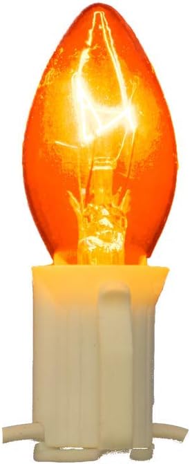 EST. LEE DISPLAY L D 1902 Outdoor Patio String Lights Bulbs & Green Hanging Cord Set Christmas Holiday Seasonal Light Bulbs & Cord Included 25FT C-9 E17 (White Wire, Orange)