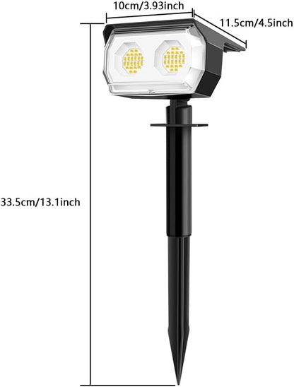Solar Spot Lights Outdoor,IP65 Waterproof 48LED Path Lights with 3 Lighting Modes, Garden Yard Pathway Pool Wall Lights (Warm White, 6 Pack)