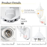 Porch Lights Outdoor Motion Sensor Wall Sconce Anti-Rust Aluminum, Exterior Outdoor Wall Lights Dusk to Dawn Porch Light Fixture Wall Mount for House Outside Patio White