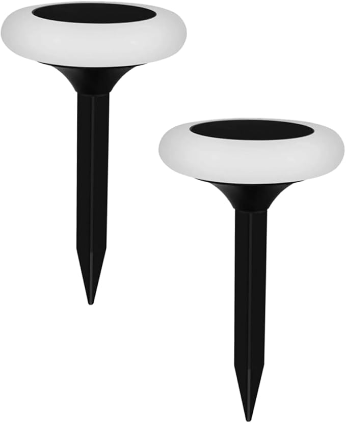 POPETPOP 2pcs Outdoor Solar Lights RGB Led Ground Plug Energy Efficient Garden Solar Light for Walkway