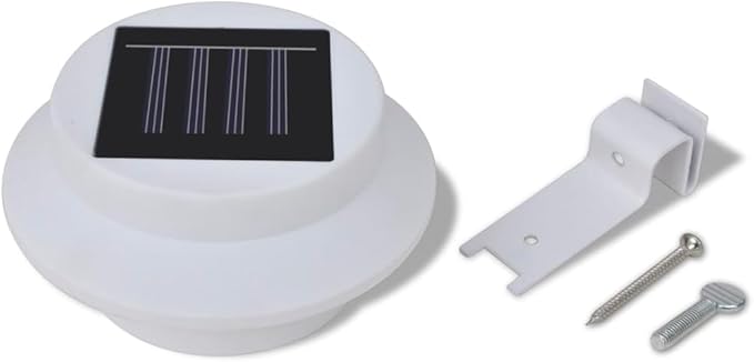 Solar Path Lights Outdoor Set of 6, White Durable Plastic, 16.7-inch, Waterproof, Automatic LED Garden Walkway Lighting for Yard