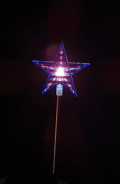 Starry Illuminate 2 PCS Solar Color Changing Style Garden Stake Light Pathway Stake Light (Star Flag)