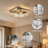 Kalium Farmhouse Style Square Flush Mount Ceiling Light, 4-Light Modern.