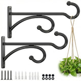 2Pack 6 Inch Plant Hangers Outdoor, Wall Hooks for Hanging Planters Baskets