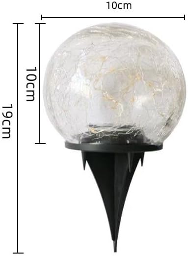Solar Ball LED Lights Crackle Glass Globe Garden Stake Lamp Yard Art Decor for Yard Pathway Patio Lawn Decoration (Colorful)