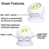 Lebote Motion Sensor Light Battery Powered Wall Light Battery Operated Motion Spotlight Waterproof Indoor/Outdoor LED Motion Lights for Garage Porch Stair Ceiling Gate(2 Pack)