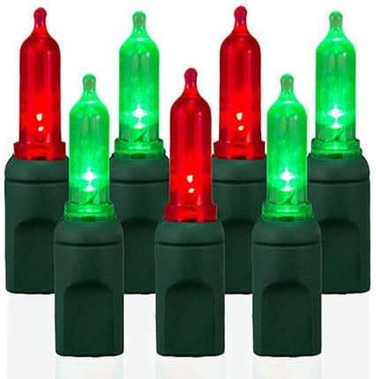 Pro Christmas T5 LED Christmas Lights - 70 Count Classic 5mm String Light Set - Professional Grade Indoor/Outdoor Commercial Holiday Lights for Trees, Bushes, & Décor - Red & Green