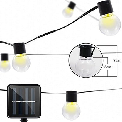 Solar Powered String Lights with Hanging Sockets, 20 Big Edison Bulbs Weatherproof Solar Decoration Lights for Patios, Parties, Weddings, Backyards, Porches, Gazebos, Pergolas (1 Pack)