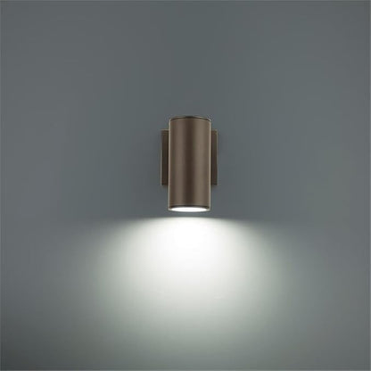 WAC Lighting, Cylinder LED Single Up or Down Indoor or Outdoor Wall Light 3000K in Bronze
