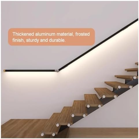 LED Stair Light with Sensor - Stylish Black Wall-Mounted Aluminum Alloy Railings for Indoor & Outdoor Decks - 100cm | Lumora