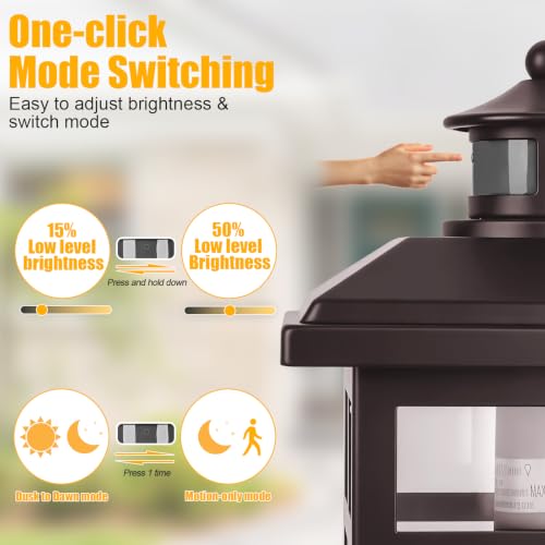 16” Motion Sensor Modern Exterior Light Bronze Outside Porch Lights