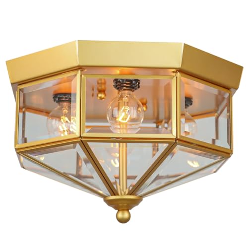 Kalium Flush Mount Outdoor Ceiling Light Fixture, 4 Light Exterior.
