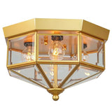 Kalium Flush Mount Outdoor Ceiling Light Fixture, 4 Light Exterior.