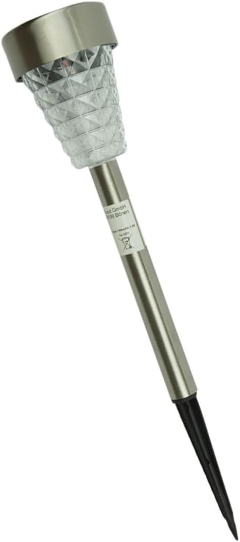 Kisangel Solar Garden Path Lights Waterproof Stainless Steel LED Lawn Lamp Outdoor Solar Yard Lighting with Ground Peg for Patio and Landscape