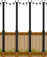 Beizelte 4 Pack 5Ft String Light Poles,Outside String Lights,Outdoor Light Poles,Metal Poles Stand for Patio,Backyard,Deck