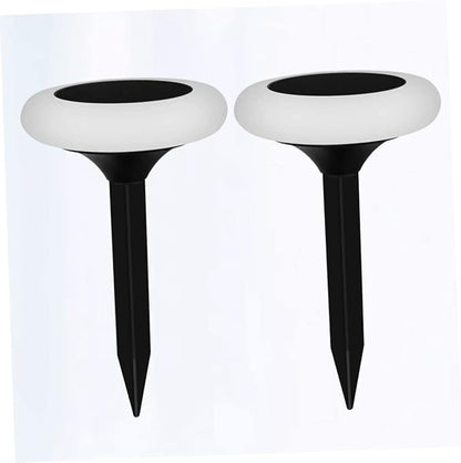 Mikikit 2pcs RGB Colorful Solar Ground Plug Lights Outdoor Solar Pathway Lamp for Garden Lawn and Decor Easy Installation Modes Durable Landscape Lighting