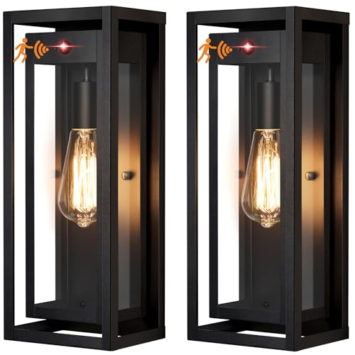 15" Motion Sensor Outdoor Wall Lights, Outdoor Sconces, 2 Pack