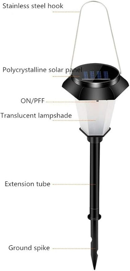 Ulalaza 2Pcs Solar Outdoor Lights 12 LED Flickering Flames Torch Light Waterproof Landscape Ligh Auto On/Off Path Lights