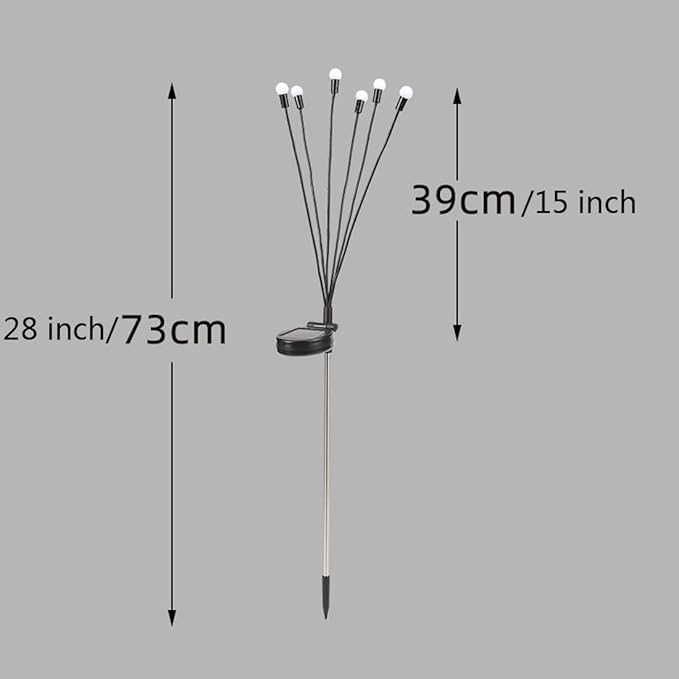 2PCS Garden Solar Lights Multi-Color Changing 10 LED Flower Stake Light Decorative Landscape Lawn Yard Outdoor Lights Length 72mm/3inch